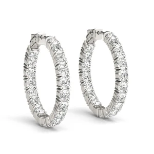 Bonnie Lab-Created Round cut  Hoop Diamond Earrings