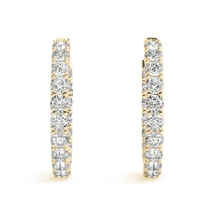 Bonnie Lab-Created Yellow Gold Hoop Diamond Earrings