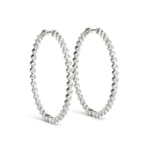 Ethan  Lab-Created Platinum Hoop Diamond Earrings