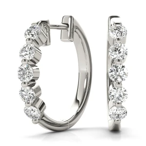 James Lab-Created Round cut Hoop Diamond Earrings
