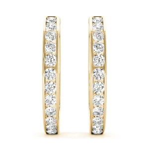 Maisy Lab-Created Yellow Gold Hoop Diamond Earrings