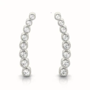 Charlotte Lab-Created White Gold Hoop Diamond Earrings