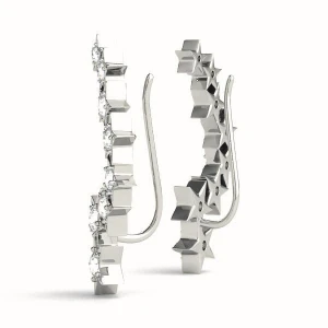 Lexi Lab-Created White Gold Hoop Diamond Earrings