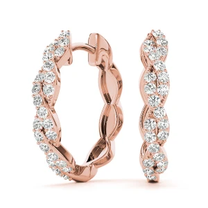 Dolores Lab Grown Rose Gold Hoop Diamond Earrings