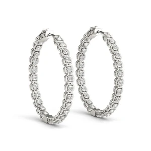 Isabelle Lab Grown Rose Gold Hoop Diamond Earrings