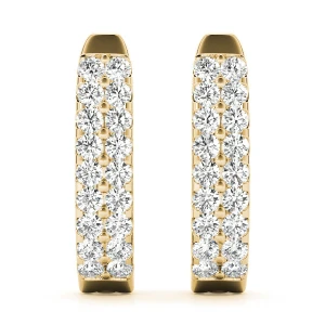 Dalsy Lab-Created Yellow Gold Hoop Diamond Earrings