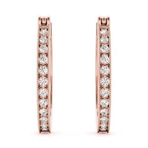 Freya Lab Grown Rose Gold Hoop Diamond Earrings