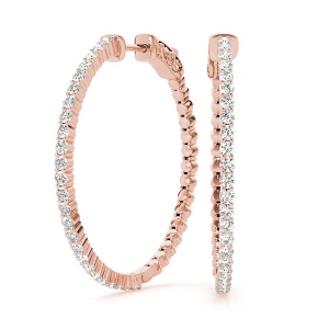 Libby Lab Grown Rose Gold Hoop Diamond Earrings