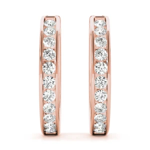 Alexandra Lab Grown Rose Gold Hoop Diamond Earrings