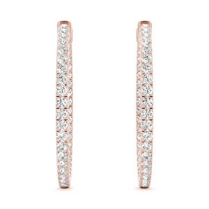 Esme Lab Grown Rose Gold Hoop Diamond Earrings