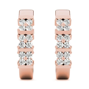 Evelyn Lab Grown Rose Gold Hoop Diamond Earrings
