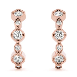 Cora Lab Grown Rose Gold Hoop Diamond Earrings