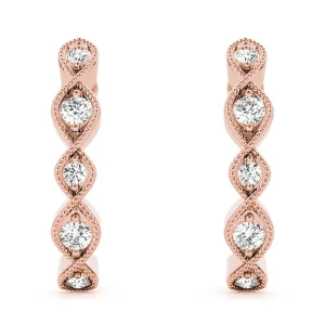 Opal Lab Grown Rose Gold Hoop Diamond Earrings