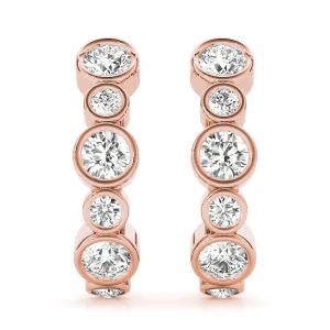 willow Lab Grown Rose Gold Hoop Diamond Earrings