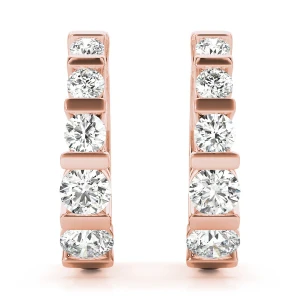 Roman Lab Grown Rose Gold Hoop Diamond Earrings