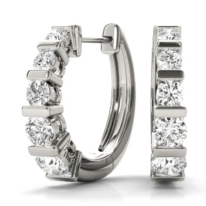 Roman Lab-Created Hoop Diamond Earrings