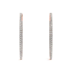 Edith Lab Grown Rose Gold Hoop Diamond Earrings