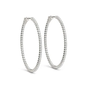Edith Lab-Created Hoop Diamond Earrings