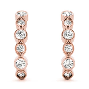 Ralfh Lab Grown Rose Gold Hoop Diamond Earrings