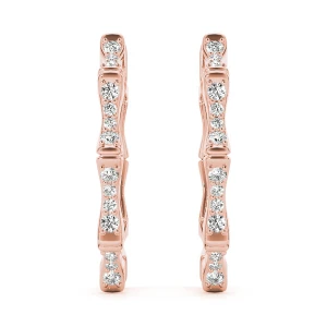 Chaster Lab Grown Rose Gold Hoop Diamond Earrings