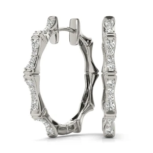 Chaster Lab-Created Platinum Hoop Diamond Earrings