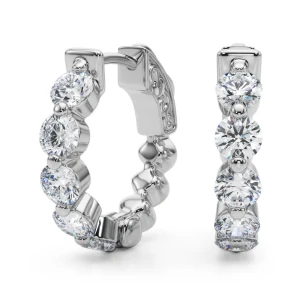 Erin Lab-Created Platinum Hoop Diamond Earrings
