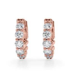 Carter Lab Grown Rose Gold Hoop Diamond Earrings