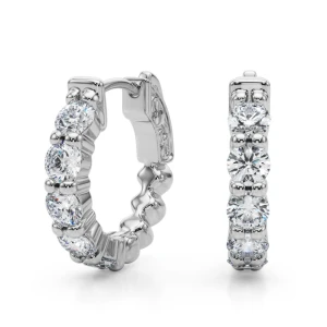 Carter Lab-Created Platinum Hoop Diamond Earrings