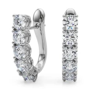 Reuben Lab-Created White Gold Hoop Diamond Earrings
