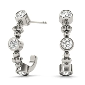 Jaxon Lab-Created Platinum Hoop Diamond Earrings
