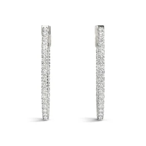 Nicole Lab-Created Platinum Hoop Diamond Earrings