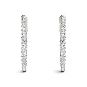 Anna Lab-Created Platinum Hoop Diamond Earrings