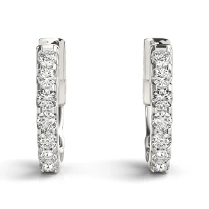 Rosie Lab-Created Platinum Hoop Diamond Earrings
