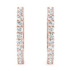 Sienna Lab-Created Rose Gold Hoop Diamond Earrings