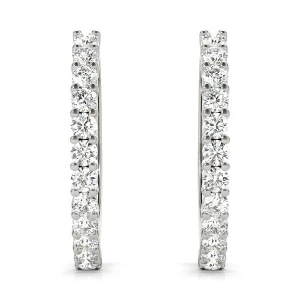 Sienna Lab-Created Platinum Hoop Diamond Earrings