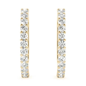 Sienna Lab-Created Yellow Gold Hoop Diamond Earrings