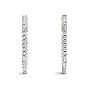 Brooke Lab-Created Platinum Hoop Diamond Earrings