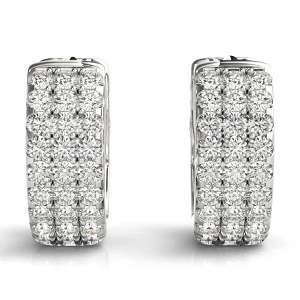 Lacey Lab-Created Platinum Hoop Diamond Earrings