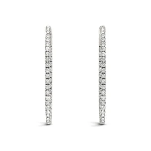 Sarah Lab-Created Platinum Hoop Diamond Earrings