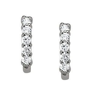 Niamh Lab-Created Platinum Hoop Diamond Earrings