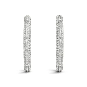 Zariah Lab-Created Round cut Hoop Diamond Earrings