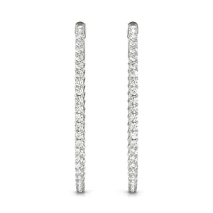 Natalie Lab-Created Platinum Hoop Diamond Earrings