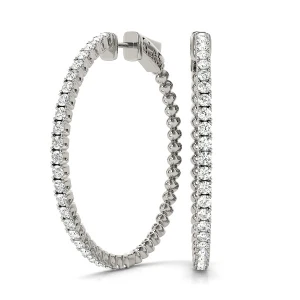 Natalia Lab-Created White Gold Hoop Diamond Earrings