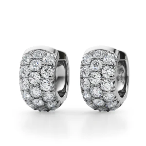 Lrene Lab-Created Platinum Hoop Diamond Earrings