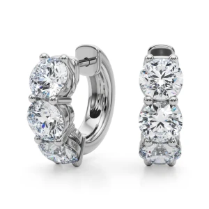 Marie Lab-Created Platinum Hoop Diamond Earrings