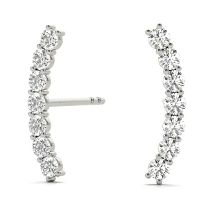 Alfie Lab-Created White Gold Prong Set Studs Diamond Earrings