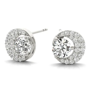 Miley Lab-Created White Gold Studs Diamond Earrings