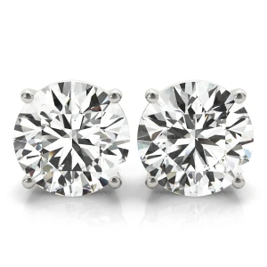 Rheena Lab-Created White Gold 4 Prong Set Studs Diamond Earrings