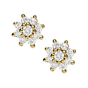  Fae Natural White Gold Diamond Cluster Earrings