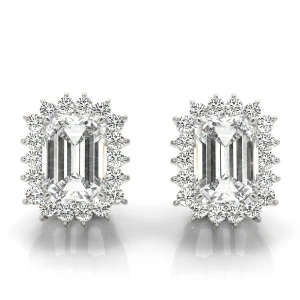 Ettie Lab Grown Silver Halo Diamond Earrings